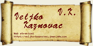 Veljko Kaznovac vizit kartica